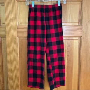 Hurley Boys Size 8 Fleece Pajama Pants Red Black Checkered Plaid Print